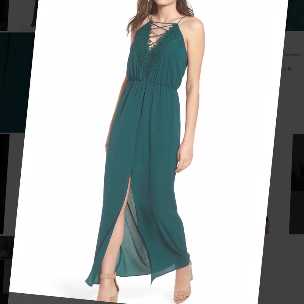 WAYF  Posie Lace-Trim Blouson Maxi S New